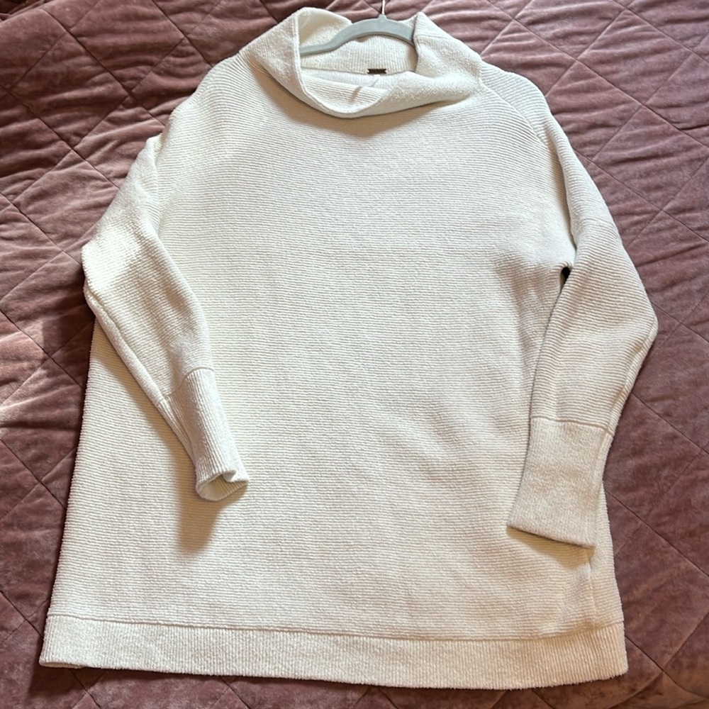 FP Cozy White Turtleneck Sweater